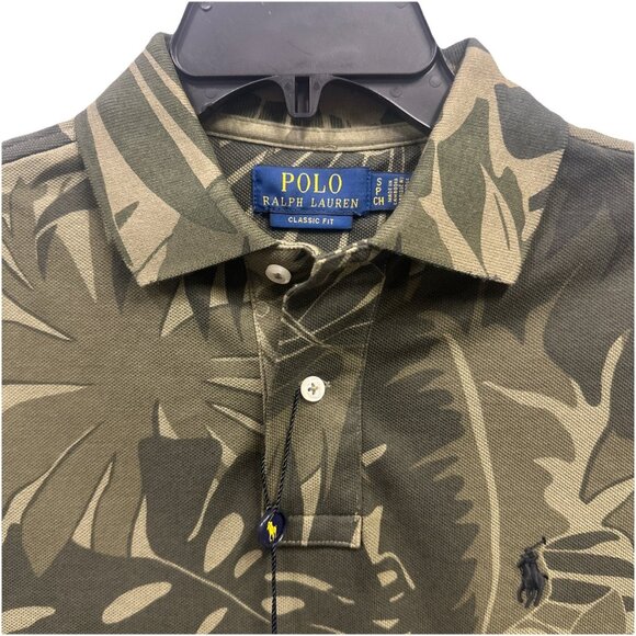 Polo Ralph Lauren Men's Small Classic Fit Palm-Camo Mesh Short Sleeve Polo Shirt - Picture 3 of 10